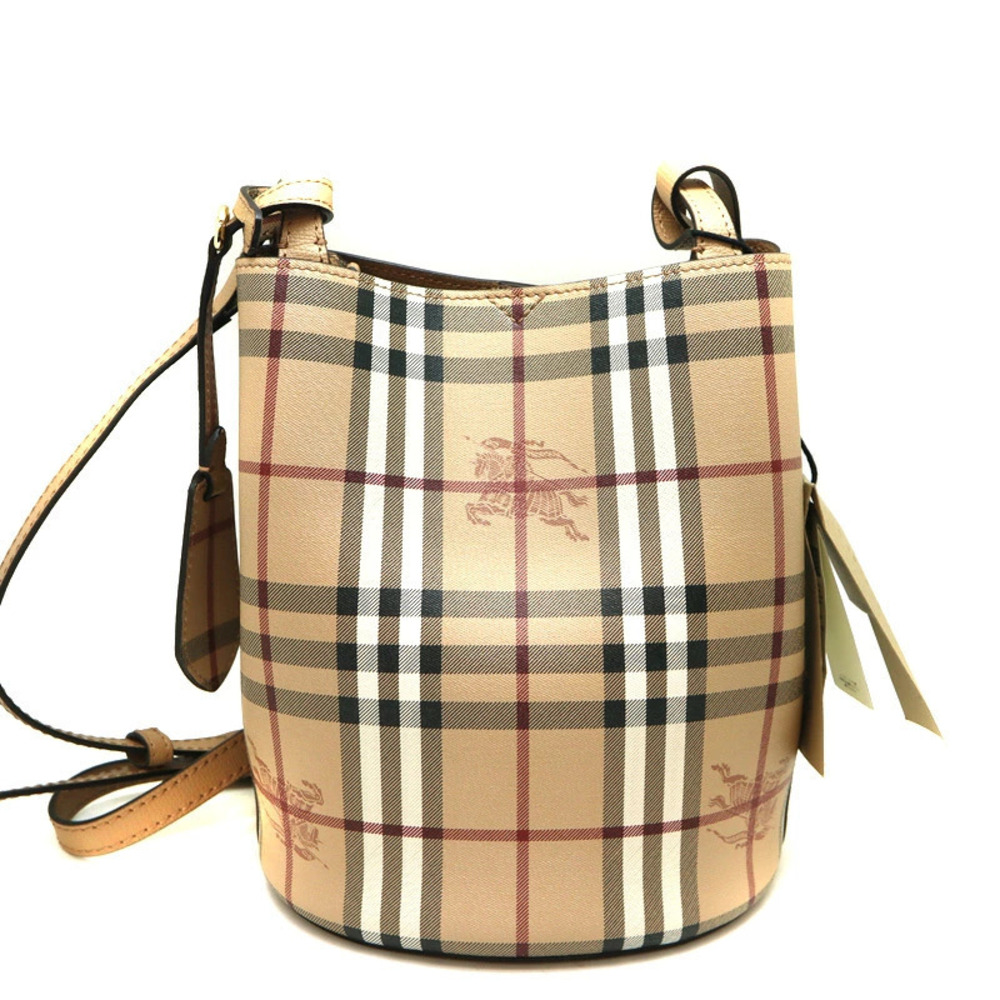 Burberry Brown Leather Shoulder Bag Bucket